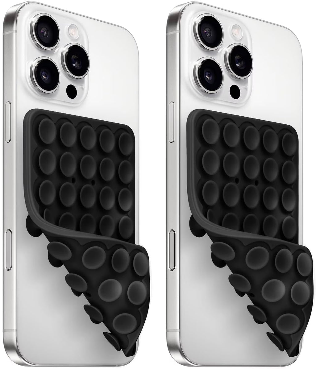 (2 Pack) Silicone Suction Cup Phone Case Mount Double Sided, Sticky Phone Grip with Higher Suction Power for Cell Phone, Hands-Free Phone Accessories for Selfies and Videos, Pink