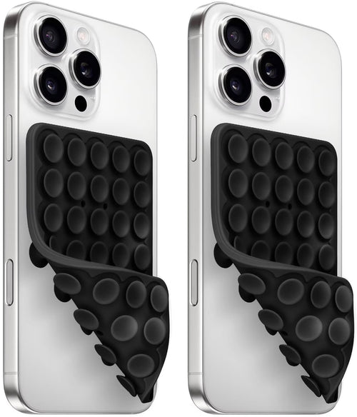 (2 Pack) Silicone Suction Cup Phone Case Mount Double Sided, Sticky Phone Grip with Higher Suction Power for Cell Phone, Hands-Free Phone Accessories for Selfies and Videos, Pink