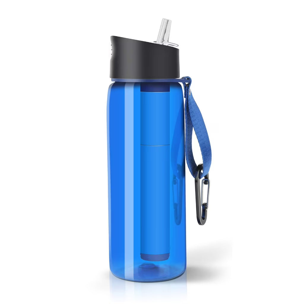 650ml Camp Survival Water Filter Filtration Bottle, Sports Water Purifier Bottle